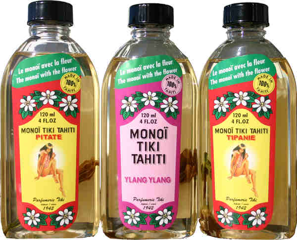 Set of 3 Monoi Tahiti Oil 4oz (120ml) : Ylang Frangipani Jasmine