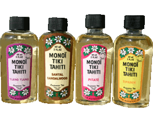 Set of 4 Monoi Tahiti Oil 2oz: Ylang Frangipani Jasmine Sandalwood
