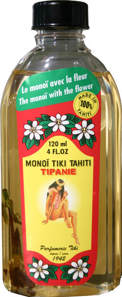 Tahiti Monoi oil Frangipani (Tipanie) with Tiare flower - 4oz - Tiki